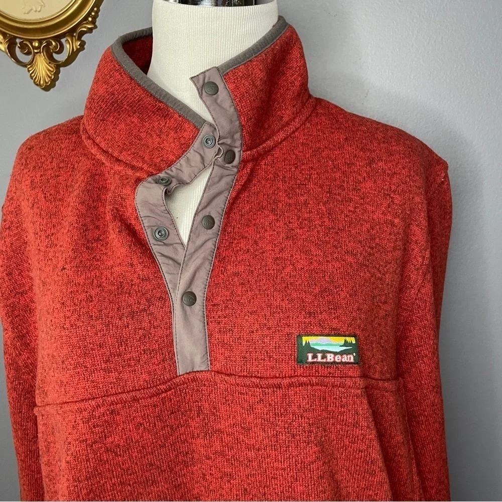LL Bean burnt orange pullover size XL - Picture 2 of 6
